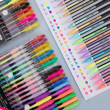 Album Album Jurnalul Flash Marker DIY Flash Glitter Gel Set de Pixuri Colorate Semnarea Stilou Desen Creion de Culoare Vârful Fin Markeri