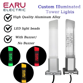 Aluminiu Mașină de Siguranță Indicator de Lumina Fie Cu Buzzer Semnalizare cu LED-uri de Lumină Trei culori-Turnul de Lumină Pliabil 24V Personalizate Logo-ul