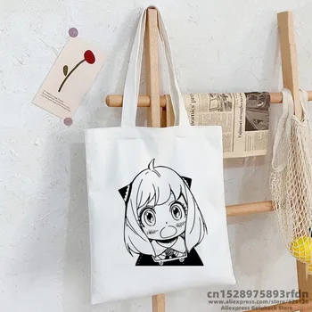 Anime Kawaii Spion x Cumpărături de Familie Canvas Tote Bag Fata Harajuku SPYFAMILY Anya Elegant SpyFamily Geantă de Umăr de sex Feminin Ulzzang