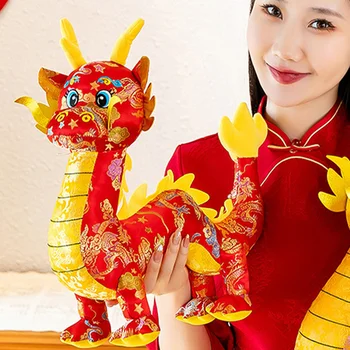 Anul Nou Chinezesc Dragon Decor De Pluș De Desene Animate Dragon Jucărie Umplute Dragon Decor De Anul Nou Cadou Office Home Decoratiuni