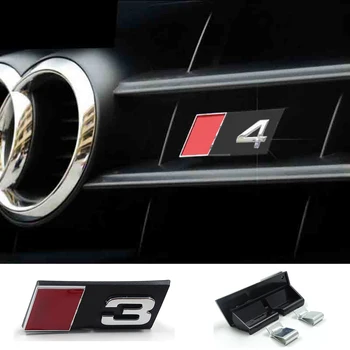Autocolant auto Grila Fata cu Capul Mașină Insigna Grătar Autocolant Pentru Audi S3 S4 S5 S6 S7 S8 Embleme de Plastic de Styling Auto accesorii auto