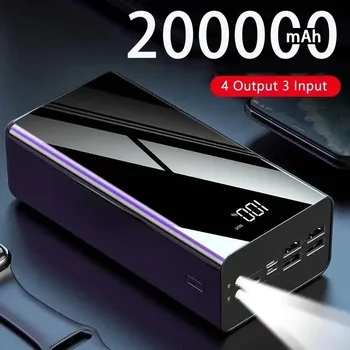 Banca de putere 200000mAh Portabil de Încărcare Rapidă PowerBank 100000 mAh 4 USB PoverBank Extern Încărcător de Baterie Pentru Xiaomi Mi 9 iPhone