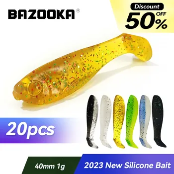 Bazooka 20buc Silicon Moale Momeli Nada de Pescuit Scrumbie Swimbait Wobbler Artificiale Creveți Jig Worm Crap Bass Leurre Stiuca Mare Iarna