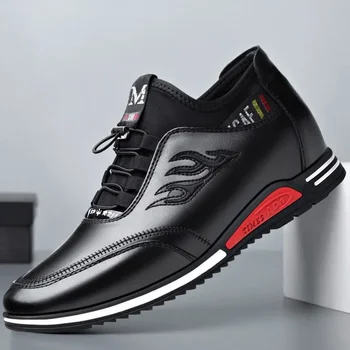 Bărbați Respirabil Pantofi de Piele Moale Negru din Piele Moale de Jos Casual Confort Om de Afaceri Formale Purta Pantofi Casual 2024