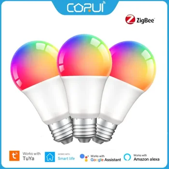 CORUI Tuya Zigbee Inteligent Bec RGBCW 9/12/15/18W LED Cu E27 Lampă Titularului de Viață Inteligentă Estompat Pentru Alexa de Start Google