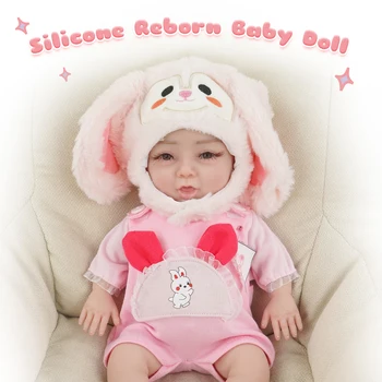 CUAIBB 36cm 1.6 kg Terminat Silicon Renăscut Baby Dolls Soft Touch Manual Pictate Bebe Fata de Păpuși pentru Copii Aniversare, Cadouri de Jucărie