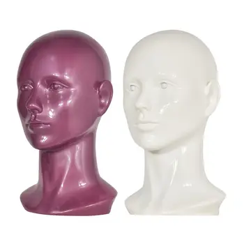 Capul Model Alb/Violet Femeie Manechin Cap pentru a Face Peruci de Afișare Styling - 13.8 Cm Înălțime Adult Cap