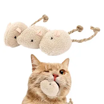 Catnip Soareci Pentru Pisici de Interior 3PCS de Pluș Catmint Mouse-ul Pentru Pisoi Mici Drăguț de Pluș Pentru Iepuri Hamsteri cobai Interior &