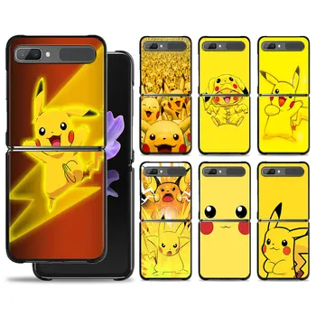 Caz de telefon Pentru Samsung Galaxy Z Z Flip Flip3 5G Z Flip4 Greu PC-ul Mat Shell Pokemon Desene animate Fulger Pikachu