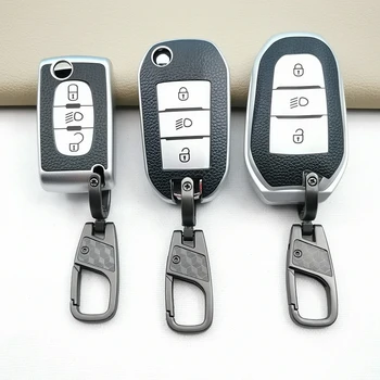 Cheia de la mașină Caz Acoperire Pentru Peugeot 301 308 408 508 2008 308 3008 4008 5008 307 Accesorii TPU Breloc din Piele Pungă de Titular