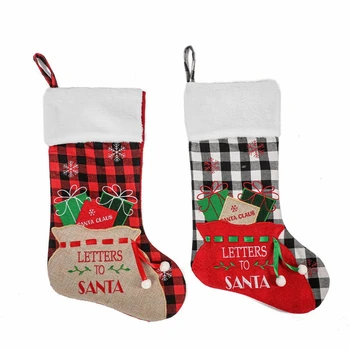Ciorapi De Crăciun Buffalo Plaid Crăciun Ciorapi De Șemineu Agățat Ciorapii De Crăciun Ciorapi De Crăciun Copac Decor