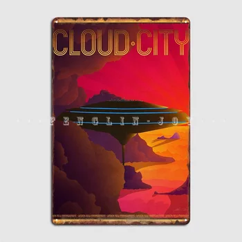 Cloud City Retro Travel Poster Metal Sign Amuzant Bucătărie Club Plăci De Tablă Semn Poster