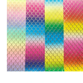 Colorate Rainbow Stripe Sirena Printat Metalice Faux Piele Artificiala Material pentru a Face Pantofi/Sac/Arc de Păr/Deco 46*135cm
