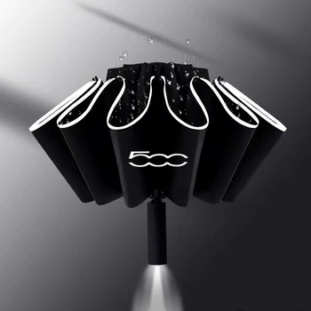 Complet Automat UV Umbrela Cu Lanterna LED-uri Benzi Reflectorizante Inversă Umbrele Pentru Fiat Abarth 500 Abarth 595 124 abarth
