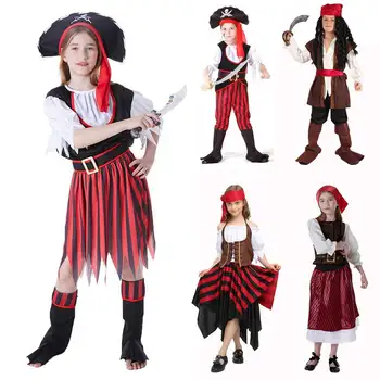 Copiii Căpitan Pirat Costume Cosplay Cu Pălărie Pentru Fete Baieti Două Oase Încrucișate Cutie Costum De Halloween