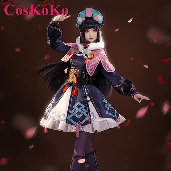 CosKoKo YunJin Cosplay Anime Joc Genshin Impact Costum Superb Dulce Uniforme Femei Rochie De Petrecere De Halloween, Joc De Rol Îmbrăcăminte