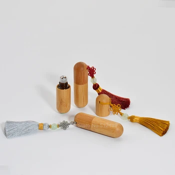 Cosmetice Parfumuri Inox Role de Sticla Mini GlassTube Rola 1ml 2ml de Bambus Reîncărcabile Rola pe Sticle Pentru Uleiuri Esențiale