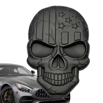 Craniu de Metal Autocolante 3D Grele Decalcomanii Auto Și Decalcomanii Metal Decor Craniu Cu Steagul American Auto Motociclete Emblema, Insigna