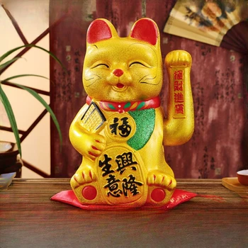 Creative Ceramice Avere Cat Decor Acasă, De Afaceri Este În Plină Expansiune Leagăn Automat Val Mare Smiley Avere Electric Cat Decor