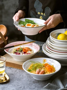 Creative Supa Singur Nordic de uz Casnic de Ceramică în stil Japonez Corn Pălărie Mănânce carne de Vită cu Tăiței Ramen Castron Special pentru Tăiței de Casă