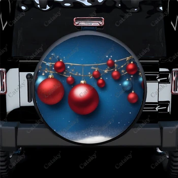 Crăciun Cu Bile de Aur Poliester Universal Roata de rezerva Anvelope Capac de Roată Capace pentru Remorcă RULOTĂ Camion SUV Camper