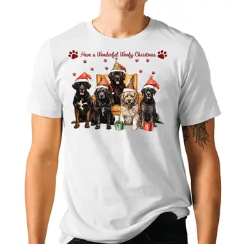 Crăciun Dog T-shirt - Au Minunat Woofy Crăciun Tricou