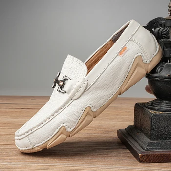 De lux Piele Barbati Pantofi de Crocodil Model Slip-on Pantofi din Piele, Pantofi Mocasin Unitate de Agrement Pantofi de Moda Stil Britanic