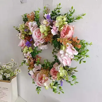 Decorative Ghirlanda Inima Ziua Îndrăgostiților Inima Coroană de flori cu Simulare a Crescut Ghirlandă de Flori pentru Nunta Decor de Perete pentru Happy