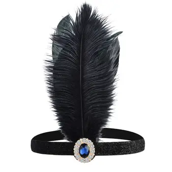 Diamant Pene Pălării De Păr Accesorii Machiaj De Petrecere Cosplay Dress Articole Pentru Acoperirea Capului Ciucure Negru Masquerade Banda De Păr Fete De Păr Hoop