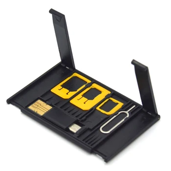 Dimensiunea de Card de Credit Slim Kit Adaptor SIM cu Cititor de Card TF & Tăvița Cartelei SIM Eject Pin-ul Cartelei SIM Pentru iPhone, Huawei, Xiaomi