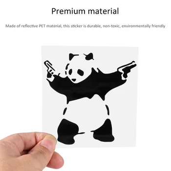 Drăguț 2 Arme Panda 3D Reflectorizante Non-Toxic, rezistent la Umiditate Auto Parbriz Geam Usi Autocolant Amuzant Decal Meserii Decor