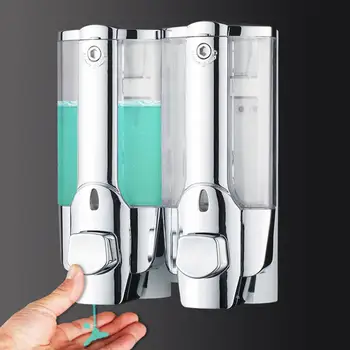 Dublu, Dozator Sapun Lichid, Baie Atingere de Mână Săpun Dispenser Pompa de Montat pe Perete Sampon Detergent Dozatorul pentru Sapun Lichid