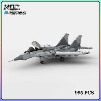 Echipamente militare MiG-29A Scara 1/35 Motor Twin Luptători MOC Building Block Model Asamblat Kit DIY Display Copilului, Jucarii si Cadouri