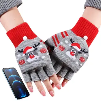 Electrice Incalzite Mănuși de Crăciun-tematice Touch-screen Încălzit Tastarea Mănuși USB Reîncărcabilă Mână de Iarna mai Cald rezistent la apa