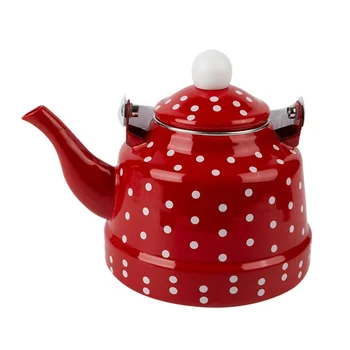 Email Ceainic Rosu Cu Buline Durabil Încălzire Apă Ceainic Minunat Email Ceainic Bucatarie Ceainic De Metal Ceainic Pentru Acasă