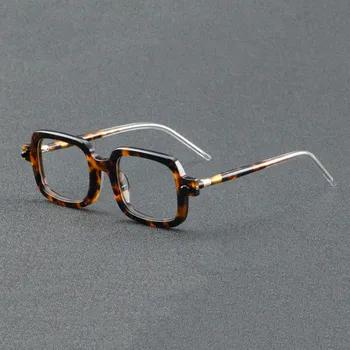 Europene și Americane de nișă pătrată rama de ochelari din acetat fibre optice rama de ochelari poate fi echipat cu ochelari baza de prescriptie medicala.