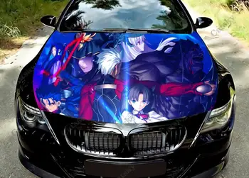 Fate Stay Night Anime Capota Mașinii Autocolante De Vinil Folie De Vinil Capac Motor Decalcomanii Autocolant Auto Universal Capota Folie De Protectie