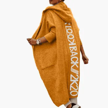 Femei Pulover Cardigan De Culoare Pură Femei Tricotate Pulover Hoodie Cardigan Cu Buzunar
