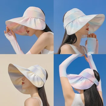 Femeile Cozoroc Pălărie Curcubeu Gol Top Capac Anti-UV pentru Soare pentru Protecție pentru Vară