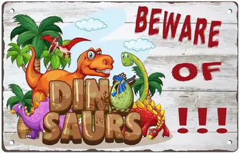 Feriți-vă de Dinozaur Semn de Pericol Dinozaur Zona Ține Tablă de Metal Semn de Epocă Retro Joc Amuzant Casa Dinozaur Decor Bar Om