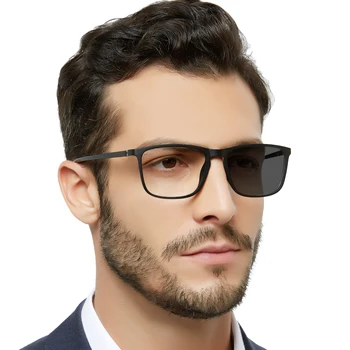 Fotocromatică ochelari de Soare Barbati Lumina Albastra Anti-Cameleon Ochelari Brand Pătrat de Conducere Ochelari Anti-orbire Optic Rame Ochelari de vedere