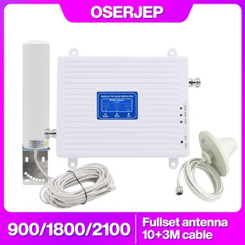 Fullset Tri-Band Band8/3/1 900/1800/2100 Amplificator GSM WCDMA UMTS, LTE 900Mhz 1800MHz 2100MHz Amplificator Repetor +360 Antena