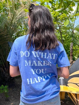 Fă Ce Te Face Fericit Tipărite de sex Feminin Tee Îmbrăcăminte Creativitate O-Gât Respirabil Maneci Scurte Supradimensionat Toate-matematica Femei T-Shirt