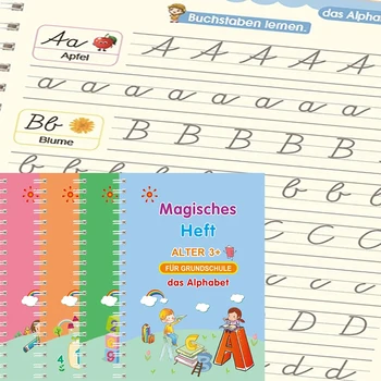 Germană Cărți pentru Copii 13x19cm Profunde Groove Carte de Magie de Învățare Alfabet Numere Gratuite scrise de Mână German Magie Practică Caiet
