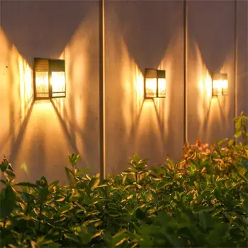 Gradina De Iluminat Cu Lumină Caldă, Ușor De Instalat, Durabil Și Rezistent La Apă Solar De Alimentare Decoratiuni De Gradina Solare Lampă De Perete Lampă De Iluminat
