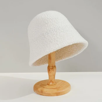Găleată Pălărie Femei Toamna Iarna Cloche Lână Cald Accesoriu Pentru Sporturi În Aer Liber De Lux