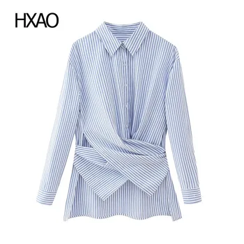 HXAO Dungi Camasi Femei, Bluze cu Maneca Lunga Top de sex Feminin Bluza cu Centura de Moda Bluza Chic Elegant Femeie Tricouri