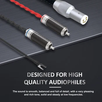 HiFi Audiofil 5 pini DIN Phono Tonearm Cablu Spade priza Cu protectie RCA, XLR U Sârmă la Sol OFC Placat cu Argint Cablu Audio