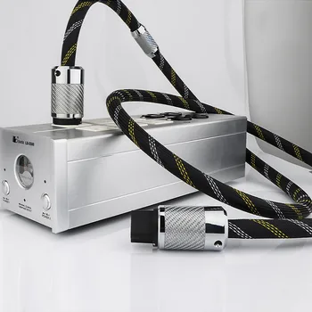HiFi Cablu de Alimentare 125V 15A, Hi-End Amplificator Cablu de Alimentare, Audiofil AC de Alimentare cablu cu Fibra de Carbon NE/eu/UK Plug+C19 Conector