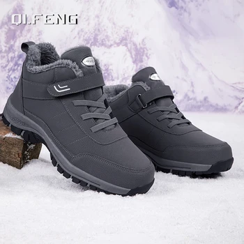 Iarna barbati Mare Mare Sus Pantofi de Pluș în aer liber, Anti-Alunecare, Rezistent din Piele Caldă Adidas Mijlocul Vârstă de Mers pe jos de Încălțăminte 39-47